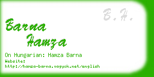 barna hamza business card
